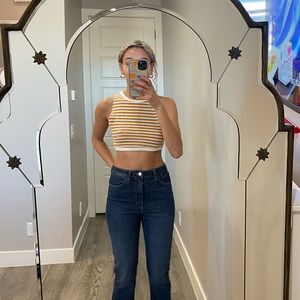 Zara crop top stripped top